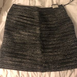 Club Monaco tweed skirt with leather piping